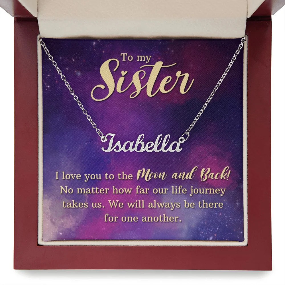 To My Sister For One Another Personalized Name Necklace Stainless Steel Custom